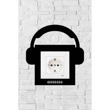 Markcat Kulaklık Tasarım Priz Çerçevesi (Iç Ölçü 8,4x8,4 Cm) Dekoratif Priz - Anahtar Çerçevesi