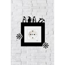 Markcat Penguen Tasarım Priz Çerçevesi (Iç Ölçü 8,4x8,4 Cm) Dekoratif Priz - Anahtar Çerçevesi - Duvar Susu