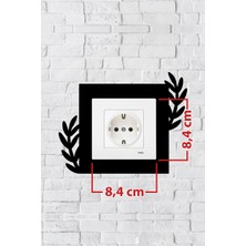 Markcat Bitki Tasarım Priz Çerçevesi (Iç Ölçü 8,4x8,4 Cm) Dekoratif Priz - Anahtar Çerçevesi - Duvar Susu
