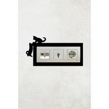 Markcat Kedi Tasarım 3lü Dekoratif Priz Çerçevesi (Iç Ölçü 22,75X8,4 Cm) Priz Çerçevesi Üçlü