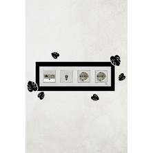 Markcat Yaprak Tasarım 4lü Priz Çerçevesi (Iç Ölçü 29,7x8,4 Cm) Dörtlü Çerçeve