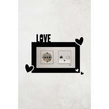 Markcat Love Yazılı Kalp Tasarım 2li Priz Çerçevesi (Iç Ölçü 15,5x8,4 Cm) 2li Dekoratif Priz Çerçeve