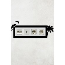 Markcat Yunus Balığı Tasarım 4lü Priz Çerçevesi (Iç Ölçü 29,7x8,4 Cm) Dörtlü Çerçeve