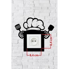 Markcat Mutfak Tasarım Şef Priz Çerçevesi (Iç Ölçü 8,4x8,4 Cm) Dekoratif Priz Süsü ve Anahtar Çerçevesi