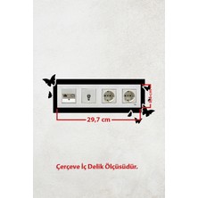 Markcat Kelebek Tasarım 4lü Dekoratif Siyah Priz Çerçevesi (Iç Ölçü 29,7x8,4 Cm) Priz Çerçeve