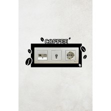 Markcat Coffee Kahve Tasarım 3lü Priz Çerçevesi (Iç Ölçü 22,75X8,4 Cm) Üçlü Dekoratif Çerçeve - Kahve Kosesi
