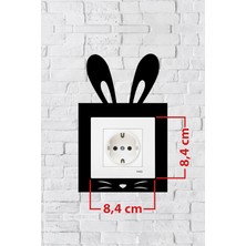 Markcat Tavşan Tasarım Priz Çerçevesi (Iç Ölçü 8,4x8,4 Cm) Dekoratif Priz - Anahtar Çerçevesi