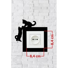 Markcat Kedi Priz Çerçevesi (Iç Ölçü 8,4x8,4 Cm) Dekoratif Priz Kenarlık Süsü - Anahtar Çerçevesi