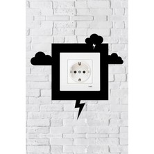 Markcat Şimşek Tasarım Priz Çerçevesi (Iç Ölçü 8,4x8,4 Cm) Dekoratif Priz - Anahtar Çerçevesi
