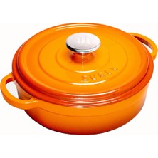 Sürel Demirdöküm 24 cm Kısa Tencere Turuncu