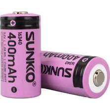 Sunkko Irf 3.2 Volt 400 Mah 16340 Şarj Edilebilir Pil 2 Adet Lityum Ion Şarjlı Pil 16X34MM