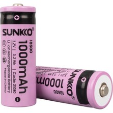 Sunkko Irf 3.2 Volt 1000 Mah 18500 Şarj Edilebilir Pil 2 Adet Lityum Ion Şarjlı Pil 18X50MM