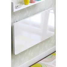 Kydonia Home 60X110 cm 4 Köşesi Oval Parlak Beyaz Duvara Monte Kırma Katlanır Mutfak Masası