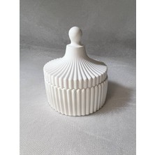 Love Candle Dekor Kapaklı Kutusu, Çizgili Kutusu, Organizer, Takı Kutusu