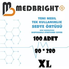 Med Bright Tek Kullanımlık 80*280 100 Adet Ekstra Uzun Sedye Örtüsü