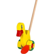 Ahşap Oyuncak Odası Ahşap Tekerlekli Paytak Ördek