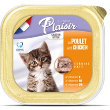 Plaisir Pate 100 gr Tavuk Etli Sütlü 1 Adet Yavru Yaş Kedi Maması