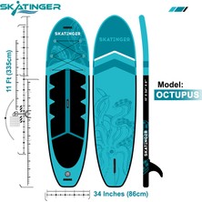 Sup Board Skatinger Octopus Yoga Board 335 cm x 86 x 15 Stand Up Paddle Board Ultra Geniş ve Stabil Şişme Sörf Tahtası