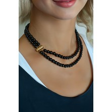 Siyah choker kolye Kadın siyah oniks choker kolye Kombin kolye Kadın tasma kolye