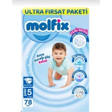 Molfix Bebek Bezi Ultra Fırsat Paketi Junior 5 No 78 Li x 2 Adet