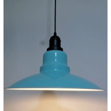 Riolight  Retro,vintage,modern Turkuaz 1XE27 Duylu Tekli Metal Sarkıt Avize ÇAP:30CM
