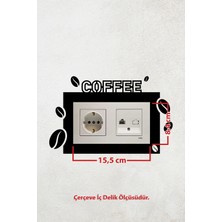 Markcat Coffee Kahve Tasarım 2li Dekoratif Priz Çerçevesi (Iç Ölçü 15,5x8,4 Cm) Ev Dekoru - Kahve Kosesi