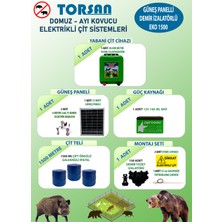 Torsan Güneş Panelli Eko Plus 1500 Elektrikli Çit Sistemi ( Domuz - Ayı Kovucu ) 1500MT