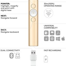 Logitech Spotlight Kablosuz Presenter Gold 910-004862