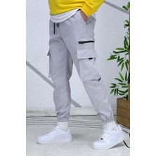 Wafrazon Erkek Fermuar Detaylı Paraşüt Kargo Pantolon 7