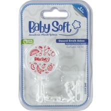 BabySoft Desenli Emzik Askısı Beyaz Kırmızı