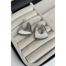 Modex Tırtıklı Dikdörtgen Küpe (Ölçü:3cm)