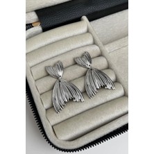 Modex Tırtıklı Sallantılı Oval Küpe (Ölçü:4 Cm)