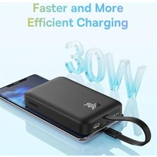 Baseus 30W 10000MAH Type C Kablolu ve Kablosuz Şarjlı Magsafeli Süper Hızlı Powerbank, Akım ve Isı Korumalı Powerbank