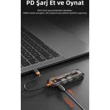 Polham 100W 6in1 Type C Çevirici Çoğaltıcı Adaptör Hub, 2x Usb, 1x Pd Type C, 1x 4K Hdmı, 1x Sd-Tf