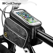 Liangduo Shop 6.2-Gri Stili Coolchange Bisiklet Çantası Üst Tüp Yağmur Geçirmez Kapak Cep Telefonu Mtb Bisiklet Çantası Dokunmatik Ekran Bisiklet Ön Çerçeve Çanta Inç (Yurt Dışından)