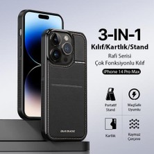 Coofbe Premium Deri 3in1 Magsafe Apple iPhone 14 Pro Max Kılıf Kartlık Telefon Standı Cüzdanlı Kılıf