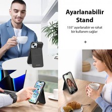 Coofbe Premium Deri 3in1 Magsafe Apple iPhone 15 Plus Kılıf Kartlık Telefon Stand Apple iPhone 15 Plus Cüzdan Kılıf