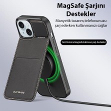 Coofbe Premium Deri 3in1 Magsafe Apple iPhone 15 Plus Kılıf Kartlık Telefon Stand Apple iPhone 15 Plus Cüzdan Kılıf