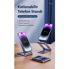 Coofbe Alüminyum Yükseklik Ayarlı Katlanabilir Masaüstü Telefon Tutucu Telefon Standı Kaymaz Taban