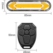 Liangduo Shop Siyah Stil LED Bisiklet Dönüş Sinyali Uzaktan Kumanda Bisiklet Arka Lambası Bisiklet Yön Göstergesi USB Şarj Arka Işık Güvenlik Uyarı Lambası (Yurt Dışından)