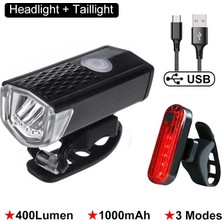 Liangduo Shop Siyah Set Stili USB Şarj Edilebilir Lamba Bisiklet Işık Seti Mtb Yol Bisikleti Ön Işık LED Bisiklet El Feneri Su Geçirmez Fener Far Arka Lambası (Yurt Dışından)