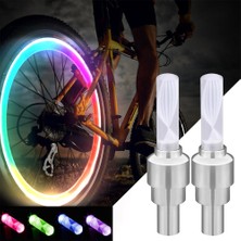 Liangduo Shop 001-YEŞIL Stil Mini Neon Bisiklet Konuştu Işık Renkli LED Bisiklet Işıkları Motosiklet Araba Tekerleği Lastik Valf Kapakları Lamba Bisiklete Binme Uyarı Kafası Arka Işık (Yurt Dışından)