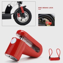 Liangduo Shop Kırmızı Kilit Stili Motosiklet Kilidi Güvenlik Hırsızlık Önleyici Bisiklet Motosiklet Motosiklet Disk Fren Kilidi Hırsızlık Koruması Scooter Bisiklet Aksesuarları (Yurt Dışından)