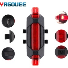 Liangduo Shop 1x Kırmızı Işık Stili Taşınabilir USB Şarj Edilebilir Bisiklet Bisiklet Güvenlik Uyarı Işığı Arka Lambası Bisiklet Arka Lambası Süper Parlak Bisiklet Işığı 3 Renk (Yurt Dışından)