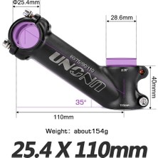 Liangduo Shop 25.4X110MM 35 Gövde Stili Uno Kök Mtb Bisiklet Gidon Ste Derece Ultralight Mtb Güç Bisiklet Masa Dağ Yolu Bicycl Gidon Kök (Yurt Dışından)