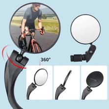 Liangduo Shop Oval-Hayır 360 Derece Stili Bisiklet Dikiz Mi Derece Döndür Yol Bisikleti Dikiz Gidon Dağı Esnek Güvenlik Bisiklet Arka Ayna Katlanmış Kör (Yurt Dışından)
