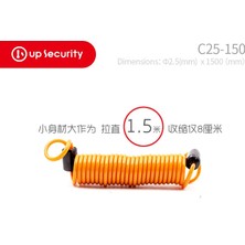 Liangduo Shop Turuncu 1.5m Tarzı 1 Adet 1m.5m.5m Bisiklet Yaylı Kablo Kilidi Hırsızlığa Karşı Halat Alarm Disk Kilidi Bisiklet Güvenlik Hatırlatma Motosiklet Hırsızlık Koruması (Yurt Dışından)