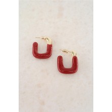 By Zeyna Aksesuar Kadın Vip Seri Dikdörtgen Model Mineli Küpe Seti