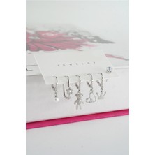 By Zeyna Aksesuar Kadın Vip Seri Baget Zirkon Taşlı 6'lı Küpe Seti