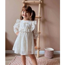 Kidmark Çocuk Modası Kız Çocuk Kurdele Detaylı Dantel Elbise